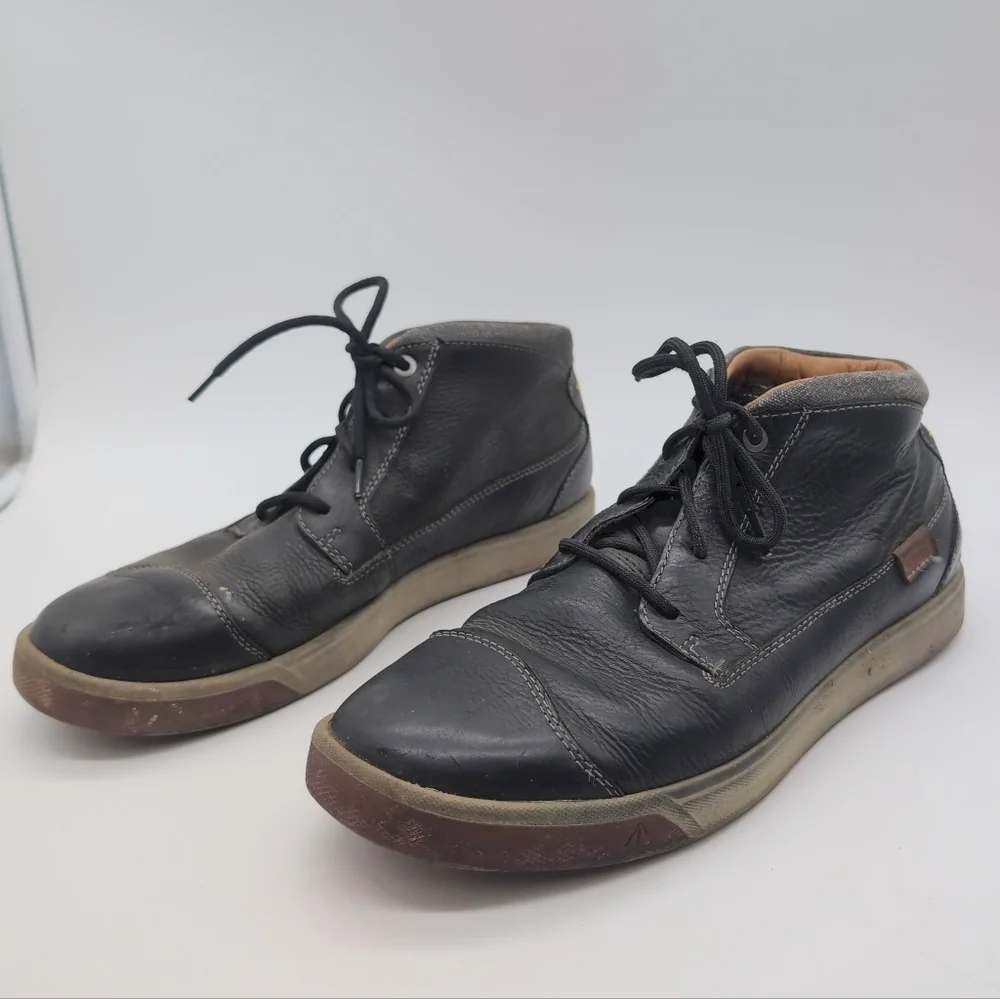 Keen Glenhaven Sz 10 Men's Black Leather Lace-Up Casual Boots Portland Or
